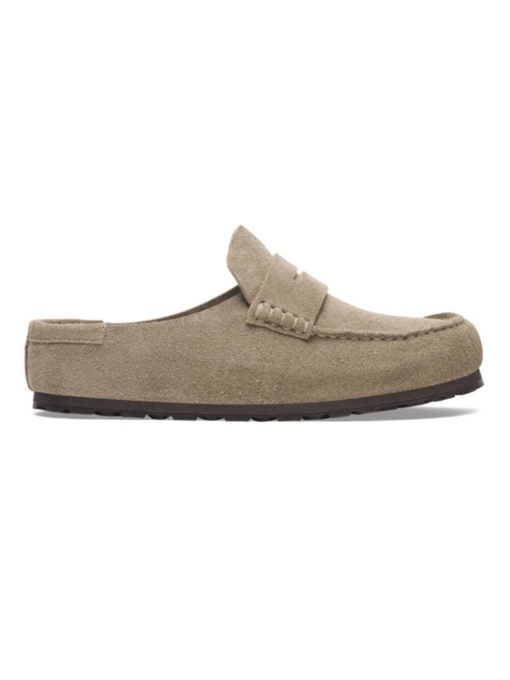 Birkenstock Unisex Naples Wrapped Suede Clogs - Taupe